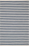 Home Conservatory Ladder Stripe Navy/Ivory Handwoven Wool 2.5 X 8 Feet, Blue/Ivory Stripe Pattern