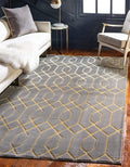 Unique Loom Marilyn Monroe Glam Collection Area Rug - Trellis (4' 1' x 6' 1' Rectangle, Gray Gold/ Gold)