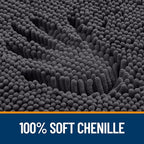 OLANLY Bathroom Rugs 40x32, Extra Soft Absorbent Chenille Bath Rugs, Rubber Backing Quick Dry, Machine Washable Bath Mats for Bathroom Floor, Tub and Shower, Home Decor Accessories, Dark Grey