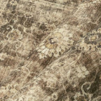 9x12 Brown Vintage Area Rug for Living Room Bedroom Large Distressed Rustic Carpet Non-Slip Low Pile Lightweight Vacuumable Soft Washable Throw Rug for Indoor Dining Room