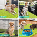 OLANLY Dog Door Mat for Muddy Paws 44x24, Absorbs Moisture and Dirt, Absorbent Non-Slip Washable Doormat, Quick Dry Chenille Mud Mat, Entry Indoor Entryway Carpet for Inside Floor, Bright Green