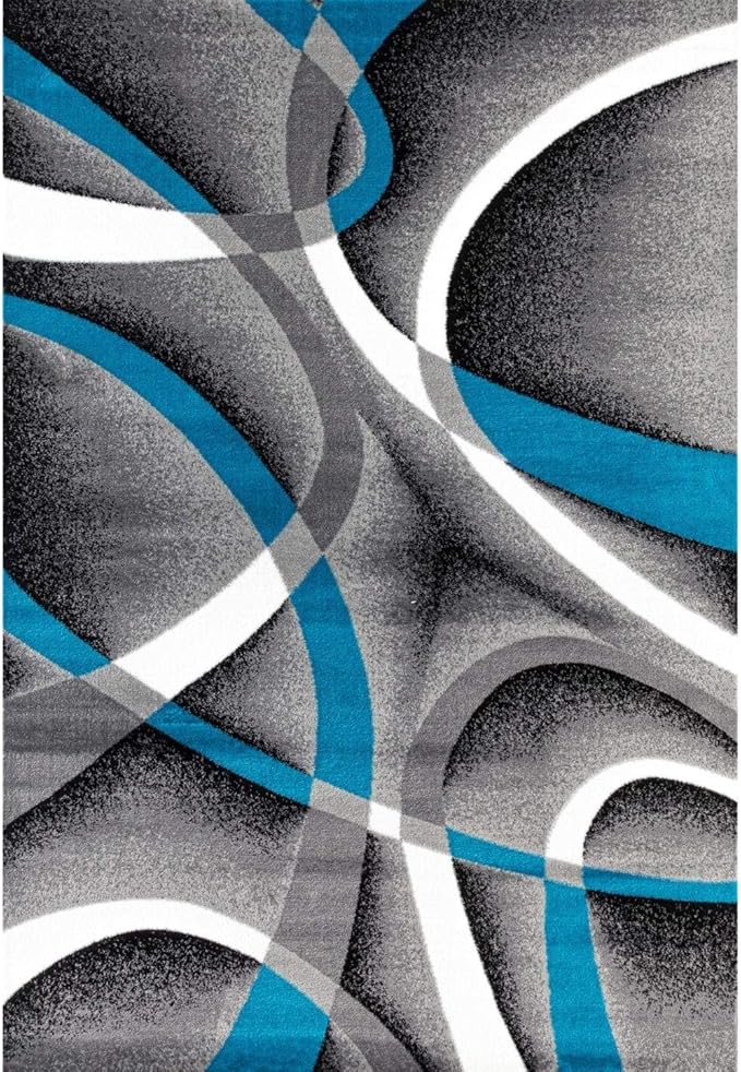 2305 Geometric Abstract Turquoise 2x3 Area Rugs for Entryway