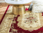 Unique Loom Versailles Collection Traditional Classic Floral Motif Area Rug (6' 0 x 9' 0 Rectangular, Burgundy/ Ivory)