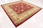 Unique Loom Voyage Collection Traditional Oriental Classic Intricate Design Area Rug (8' 0 x 8' 0 Square, Red/Gold)