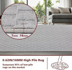ANSSO Wool Area Rugs 9x12 Living Room,80% Merino Wool and 20% Cotton Soft Tufted Area Rug with Cotton Non-Slip Backing,Large Area Rug for Bedroom Bedroom, Dining and Home Office (Deep Gray)