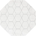 Unique Loom Trellis Frieze Collection Area Rug - Geometric (7' 10" Octagon, Ivory/ Gray)