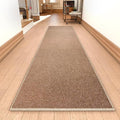 Runner Rug with Non Slip Rubber Backing, Washable Soft Floor Carpet for Kitchen, Hallway, Entryway Indoor, Bedroom, Laundry, Low Pile Area Rugs, Solid color with Pointillism style, 2*10 ft BROWN