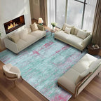 9x12 Abstract Area Rugs for Living Room, Modern Washable Indoor Rug for Bedroom, Thin Soft Large Non-Slip Carpet for Dining Room Home Office Farmhouse Decor - Abstract Green Red