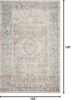 Loloi Chris Loves Julia Jules Collection JUL-07 Natural/Ocean 8'-6'' x 11'-6'', .13" Pile Height, Area Rug