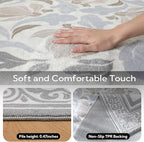 SOULFUL Medium Pile 4x6 Rugs for Living Room - Cozy Soft Underfoot Area Rug - Light Taupe Boho Floral - Washable Non-Slip - Perfect for Bedroom Kids Room Under Dining Table Office
