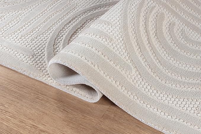 Modern Indoor Rug Orbit 8x10 Area Rugs for Living Room Luxury Kitchen Bedroom Durable Soft Geometric Durable Low and High Pile Stain Resistant Non Shedding Area Carpet 8x10