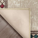 Antep Rugs Alfombras Modern Bordered 2x10 Non-Skid (Non-Slip) Low Profile Pile Rubber Backing Indoor Area Runner Rugs (Beige, 2' x 10')
