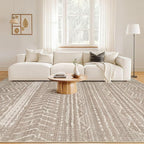 Nakagishi 5x8 Area Rug Living Room: Washable Boho Large Neutral Soft Rugs Farmhouse Stain Resistant Modern Indoor Non-Slip Floor Carpet for Bedroom Nursery Kids Playroom Office Dining Room- Dark Brown