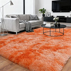 Upgrade Non-Slip Plush Rugs for Living Room, Soft Shaggy Carpets for Living Room, Fuzzy Rugs for Kids' Room, Perfect Decor for Modern Home Tie Dye Orange 6x9Feet