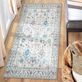 COMSLE Washable Door Mat, Front Door Mat Indoor Faux Wool Absorbent Small Rugs for Entryway Distressed Throw Rug Non-Slip Accent Floor Carpet for Entrance Bedroom, 24X48 Inches Pink Floral