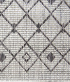 Unique Loom Outdoor Trellis Collection Area Rug - Tribal Trellis (10' 8" Square, Gray/ Black)