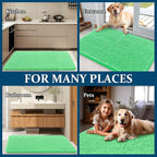 OLANLY Dog Door Mat for Muddy Paws 24x16, Absorbs Moisture and Dirt, Absorbent Non-Slip Washable Doormat, Quick Dry Chenille Mud Mat for Dogs, Entry Indoor Entryway Carpet for Inside Floor, Mint Green