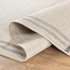 Easy Jute Rugs 4x6 Bordered Bone Color Living Room Indoor Outdoor Area Rug for Patio and Kitchen Rug High Traffic Washable Easy to Clean Solid Boho Woven Design Outside Carpet (4 x 6)