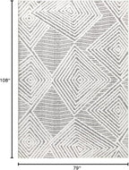 Antep Rugs Palafito 6x9 Geometric Shag Diamond High-Low Pile Textured Indoor Area Rug (Gray, 6'7" x 9')