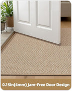 Color&Geometry 17"x30" Small Ultra Thin Indoor Door Mat Non Slip Rubber Backed Dirt Trapper(Rolled-up NO Creases), Rugs for Entryway, Front Door Mat Indoor Washable Low-Profile Entry Mat, Khaki
