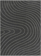 LUXE WEAVERS Modern Geometric Wave Anthracite 4x6 Area Rug