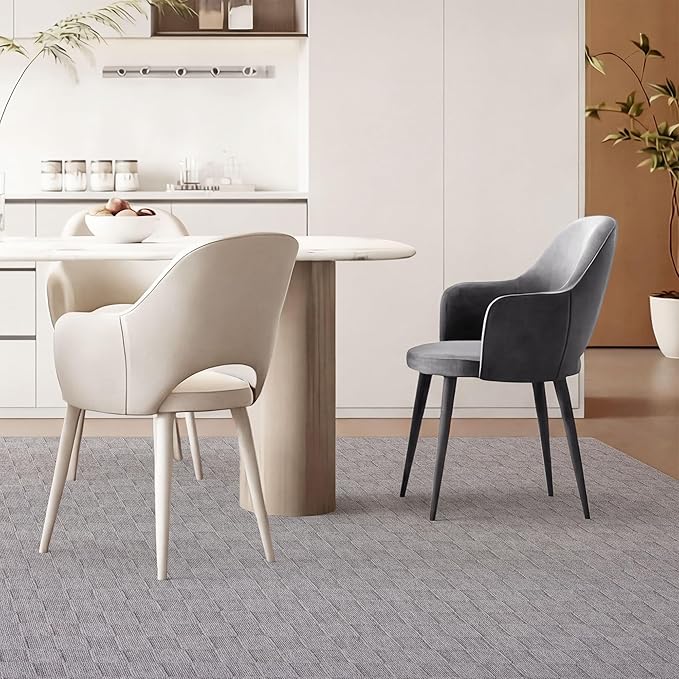 ANSSO Wool Area Rugs 9x12 Living Room,80% Merino Wool and 20% Cotton Soft Tufted Area Rug with Cotton Non-Slip Backing,Large Area Rug for Bedroom Bedroom, Dining and Home Office (Deep Gray)