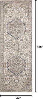 Loloi Teagan Collection TEA-01 Natural/Lt. Grey 2'-8" x 10'-6" Runner Rug, Large, Soft Neutral Rug, High-Traffic for Living Room, Bedroom, Home Office, Dining Area