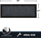 PURRUGS Dirt Trapping Door Mat 32" x 84", Non-Slip/Skid Machine Washable Entryway Rug, Shoes Scraper, Throw Rug, Super Absorbent Area Rug for Muddy Wet Shoes and Paws, Bluish Grey & Charcoal