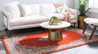 Unique Loom Reza Collection Traditional Persian Style Area Rug, 9 ft 10 in x 13 ft, Terracotta/Ivory