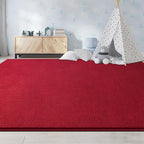 Large Area Rugs for Living Room Bedroom, 4x6 Feet Burgundy Red Rug, Minimalist Modern Shag Rug, Soft Thick Memory Foam Indoor Carpet, Non-Slip Washable Rug for Boys Girls Dorm Nursery Room Home Decor