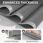 Front Door Mat 24''x71'', Drainage Heavy Duty Dirt Trapping Non-Slip Doormats, Outdoor Rubber Floor Mats, Restaurant Commercial Kitchen Industral Pool Entrance Bar Wet Area, Grey