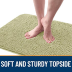 OLANLY Dog Door Mat for Muddy Paws 24x16, Absorbs Moisture and Dirt, Absorbent Non-Slip Washable Doormat, Quick Dry Chenille Mud Mat for Dogs, Entry Indoor Entryway Carpet for Inside Floor, Vanilla