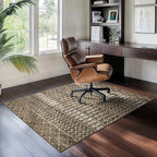 4x6 Machine Washable Area Rug for Living Room, Brown Vintage Moroccan Rug Large Non-Slip Low Pile Soft Faux Wool Carpet, Kids and Pets Friendly for Bedroom Dining Room Farmhouse Home Decor Rug