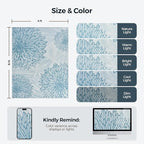 WITSHOCK 8x10 Washable Rug for Living Room,Modern Floral Distress Print Pattern Area Rugs,Stain Resistant with Non Slip Backing Carpet for Dining Room,Bedroom & Home Decor,Blue/Light Blue