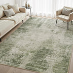 4x6 Area Rugs for Living Room Non Slip Machine Washable Rug Distressed Abstract Soft Indoor Carpet Neutral Boho Rug for Bedroom Dining Room Playroom Office, Green