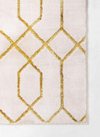 Unique Loom Marilyn Monroe Glam Collection Area Rug - Trellis (6' 1' x 9' Rectangle, White Gold/ Gold)