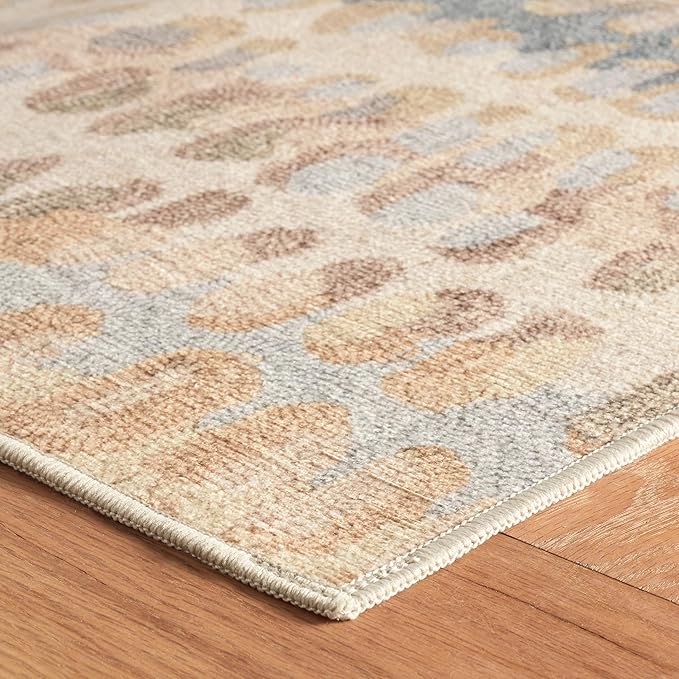 Dash & Albert Paint Chip Multi Machine Washable Rug, 7.5 X 9.5 Feet, Multicolored/Natural Geometric Pattern