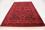 Unique Loom Tekke Collection Area Rug - Sheibani (6' 1" x 9' Rectangle, Red/ Black)