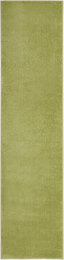 Nourison Home Nourison Essentials Green 2'2" x 14' Area Rug - Easy Clean, Non Shedding, Bed Room, Living Room, Dining Room, Kitchen (14' Runner)