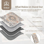 Enkor Area Soft Rugs 4x6 Washable Non Slip Boho Floor Rugs for Living Room Bedroom, Vintage Style Farmhouse Mat for Kitchen Entryway Orange & Black
