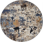 Keen Home Design Area Rugs - 5ft Round Non-Shedding, Abstract Rugs for Kitchen, Living Room, Bedroom, Dining Room, Entryway - Size: 5'3" Round, Multi