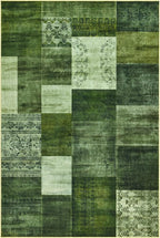 Tepook Modern Area Rug for Living Room, 6x9 Geometric Large Rugs for Bedroom, Washable Patchwork Rug Indoor Non-Slip Throw Carpets for Dining Room Office Farmhouse Home Decor, Green
