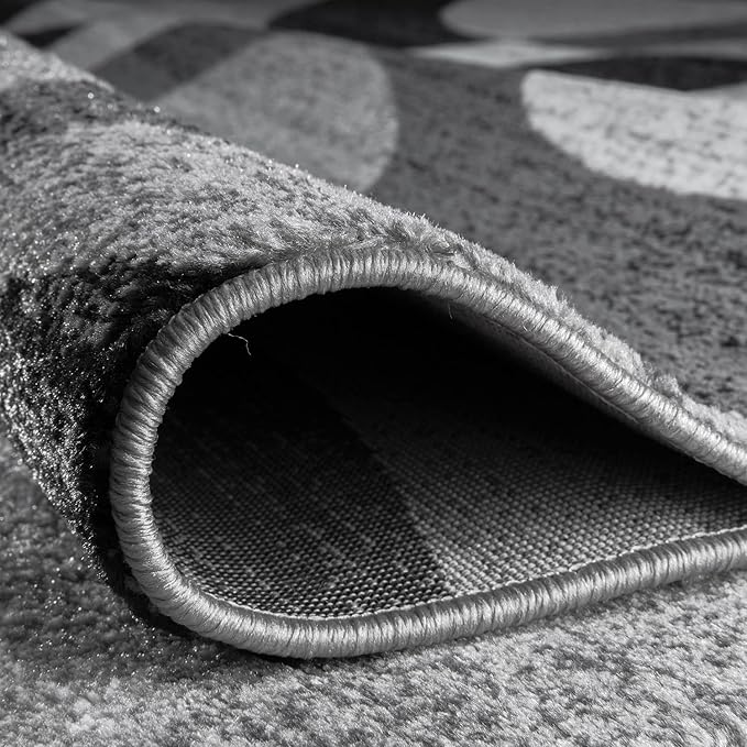 Rugshop Contemporary Abstract Circles Perfect for high Traffic Areas of Your Living Room,Bedroom,Home Office,Kitchen Runner Rug 2' x 7' Gray