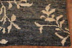 Rug Source Modern Collection 5x7 Area Rug, Hand Knotted Black Floral Rug, Oriental Jute Carpet for Bedroom, Living Room, Dining Room