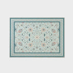 EVERGRACE Area Rugs for Living Room 5x7, Boho Floral Faux Wool Indoor Outdoor Rugs, Washable Rugs for Bedroom Dining Room Entryway Kitchen, Low Pile Floor Mat Carpet for Home Decor, Pale Blue