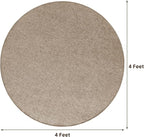 LBRO2M Easy Jute Solid Area Rug 4X4 Round Washable Rugs for Living Room Dining Room Bedroom Natural Jute Look Indoor Outdoor Rug Durable, Solid Non Shedding Eco Friendly (4X4 Natural)