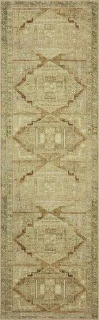 Loloi Magnolia Home by Joanna Gaines Sinclair Collection SIN-02 Khaki/Tobacco 2'-3" x 11'-6", .25" Pile Height, Machine Washable, Runner Rug