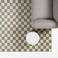 Revival Rugs Gambit 7'10"x10' Checkered Rug Washable Area Rug for Living Room Bedroom - 100% Recycled Oeko-TEX Certified, Medium Pile, Green, Beige
