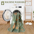 Lahome Floral Runners for Hallways, 2X6 Kitchen Runner Rug Ultra-Thin Soft, Non-Slip Hallway Rug Stain Resistant Boho Low-Pile Carpet for ‎Laundry Bathroom Bedroom(2x6ft,Green)