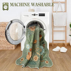 Lahome Floral Washable Runner Rug, 2'6''x8' Soft Hallway Runner Rug Non Slip, Boho Ultra-Thin Kitchen Runners for Hallways with Rubber Backing Carpet for Laundry Bedroom Bathroom(Green)